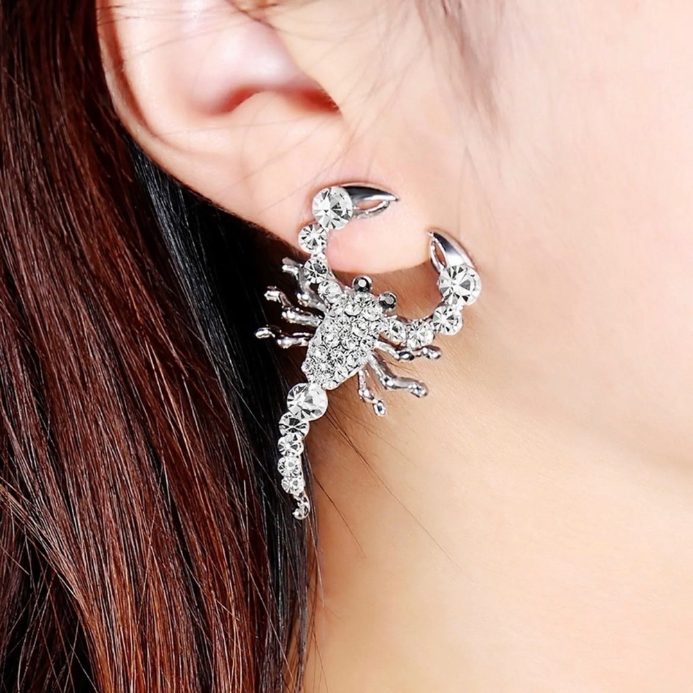 Scorpion Crystal Large Fashion Earrings